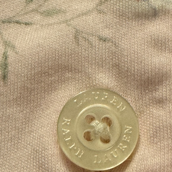 Ralph lauren pajama top jacket button down collared embroidered logo floral L - Picture 5 of 6